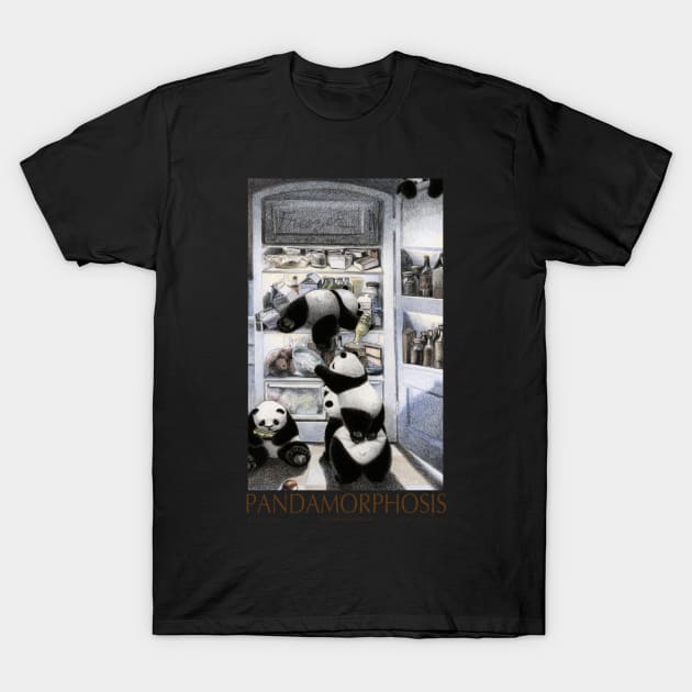 Pandas in the Fridge: Pandamorphosis T-Shirt by PandaChronicle